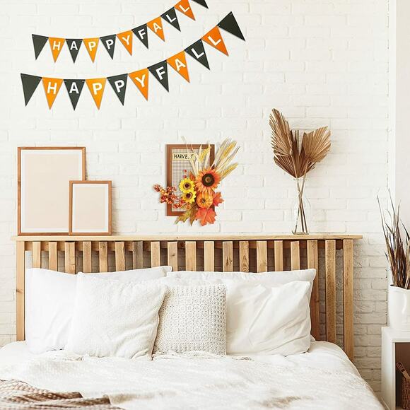 Flower Fall Decorations Home, Rustic Wooden Autumn Wall Decor for Living Room - Picture 9 of 11